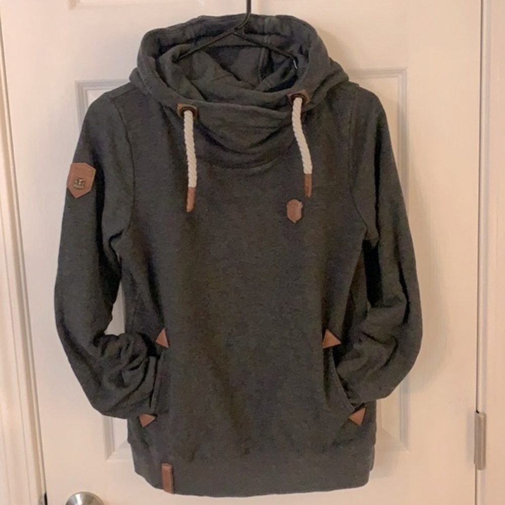 Naketano Lecker Madsche Cowl Neck Hoodie with Rope Drawstrings